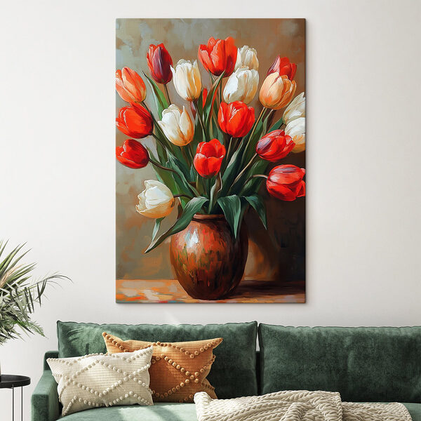 Pictura de flori într-o vază Tablouri Pictura de flori într-o vază