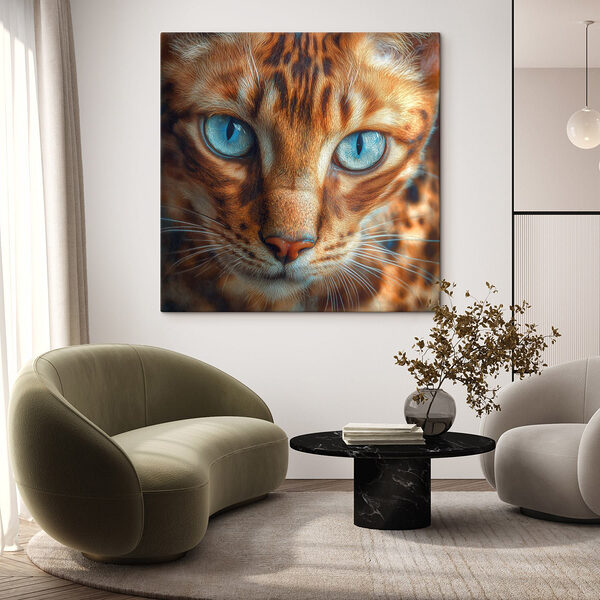 O privire de felină captivantă în centrul atenției Tablouri O privire de felină captivantă în centrul atenției