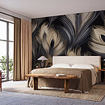 Fototapet Design elegant inspirat de pene cu contrast.