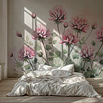 Fototapet Grup de flori roz