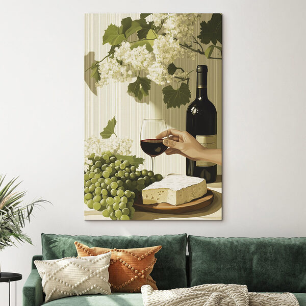 O mână care ține un pahar de vin lângă o sticlă de vin Tablouri O mână care ține un pahar de vin lângă o sticlă de vin