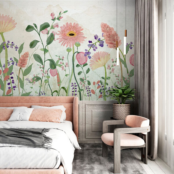 Fototapet Pictura de flori și plante