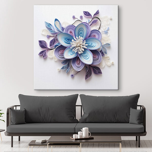 Floare de hârtie realizată cu benzi de hârtie Tablouri Floare de hârtie realizată cu benzi de hârtie