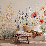 Fototapet Pictura de flori într-un câmp