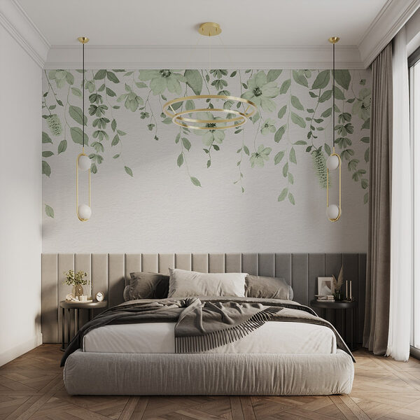 Flori delicate cu verdeață blândă Fototapet Flori delicate cu verdeață blândă