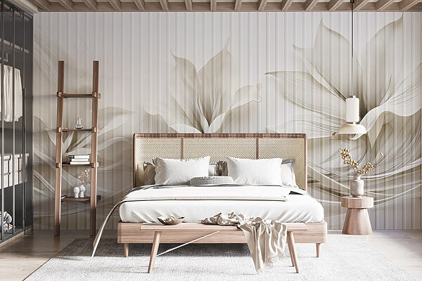 Fototapet Design floral elegant cu linii fluide