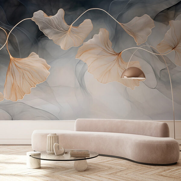 Fototapet Frunze delicate în nuanțe moi (SKU: w03511) Fototapet Fototapet Frunze delicate în nuanțe moi (SKU: w03511)