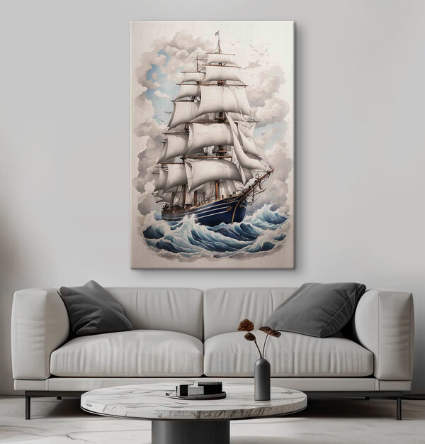 Pictura unei nave în ocean Tablouri Pictura unei nave în ocean