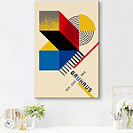 Tablouri Design geometric colorat cu negru și roșu și galben
