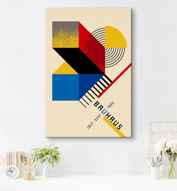 Design geometric colorat cu negru și roșu și galben Tablouri Design geometric colorat cu negru și roșu și galben