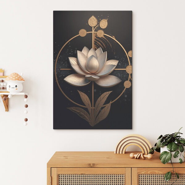 Floare de lotus în design elegant Tablouri Floare de lotus în design elegant