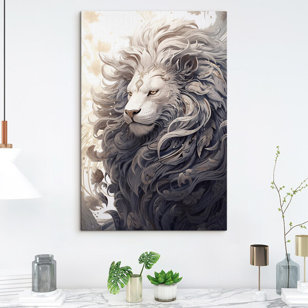 Leu cu o coamă decorativă Tablouri Leu cu o coamă decorativă