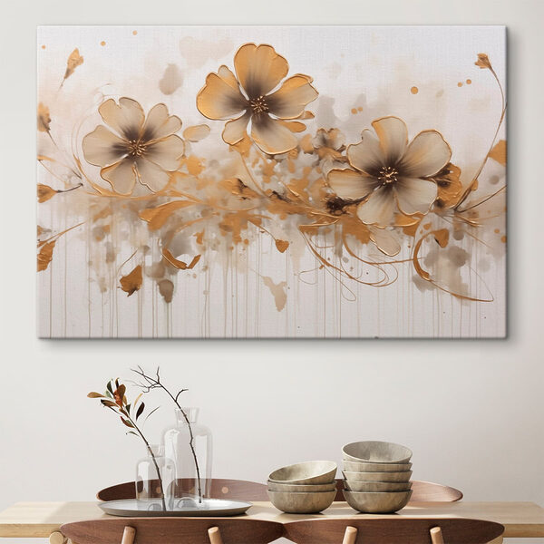 Abstracție florală cu tușe elegante Tablouri Abstracție florală cu tușe elegante