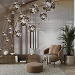 Fototapet Pietre prețioase plutind într-un tunel fără sfârșit