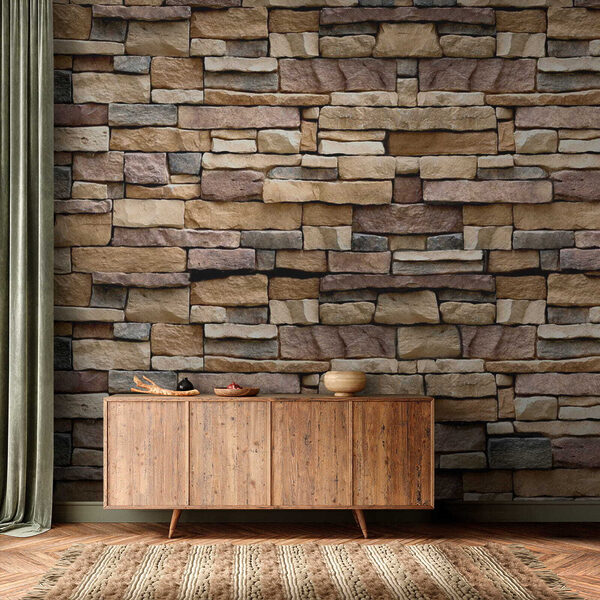 Design modelat de perete de piatră Fototapet Design modelat de perete de piatră