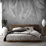 Fototapet Design elegant cu frunze de palmier argintii