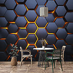 Fototapet Hexagon cu lumini portocalii