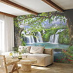 Fototapet Pasăre albă care zboară în aer
