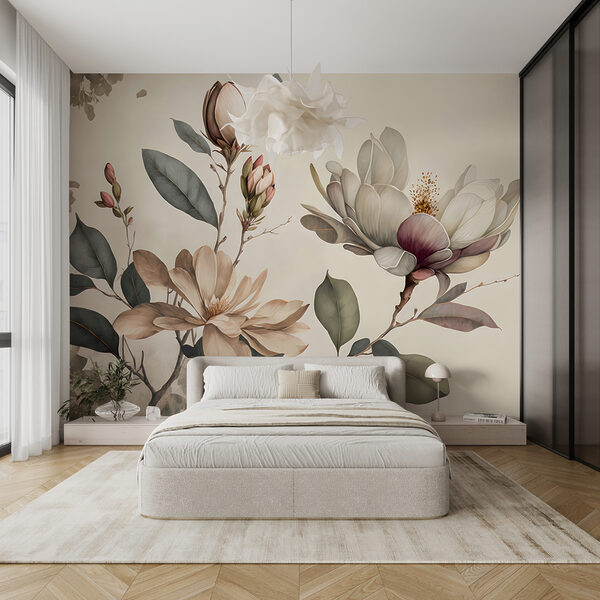 Fototapet Magnolia înflorește în eleganță grațioasă