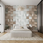 Fototapet Model texturat bej și alb