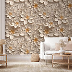 Fototapet Model floral intricat în bej