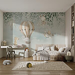 Fototapet Pictura unui iepure pe un leagăn