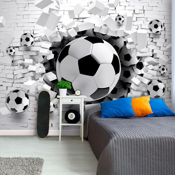 Fototapet Negru și alb minge de fotbal