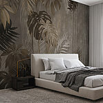 Fototapet Frunze tropicale elegante pe fundal texturat