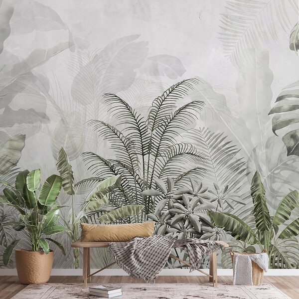 Fototapet Vegetație luxuriantă cu frunze tropicale
