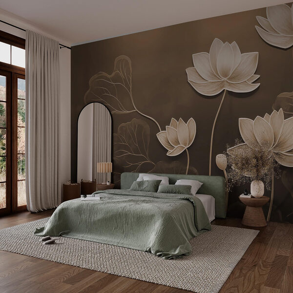 Flori delicate pe un fundal atenuat Fototapet Flori delicate pe un fundal atenuat