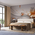 Fototapet Design floral elegant cu linii fluide