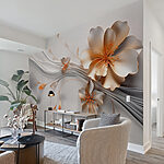 Fototapet Design floral elegant cu linii fluide