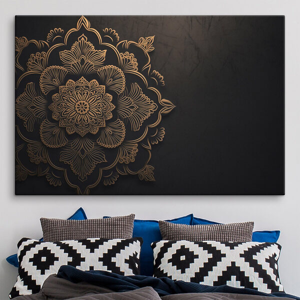 Design floral intricat pe fundal închis Tablouri Design floral intricat pe fundal închis