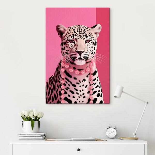Leopard cu un colier Tablouri Leopard cu un colier