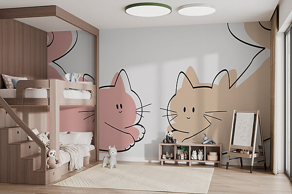 Cuplu de pisici culcate Fototapet Cuplu de pisici culcate