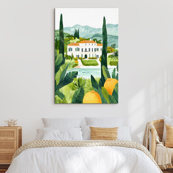 Tablouri Tablouri Casă cu piscină și copaci (SKU: s44026)