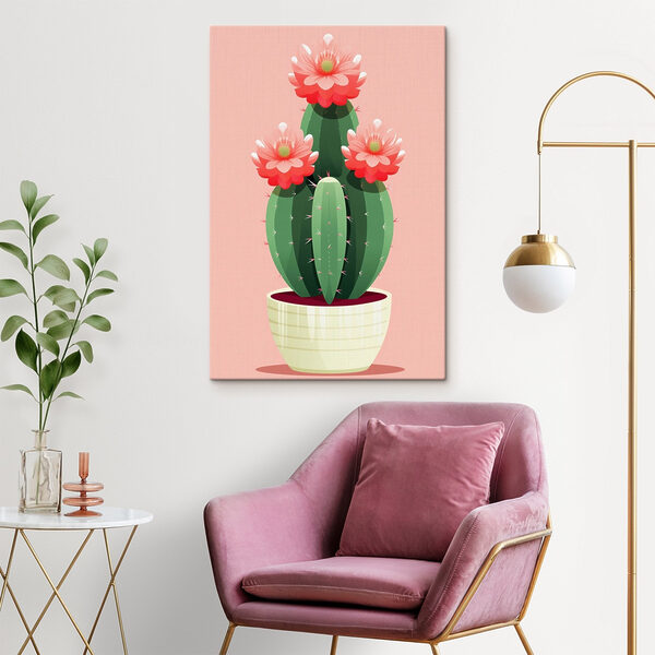 Cactus cu flori roz Tablouri Cactus cu flori roz