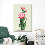 Tablouri Cactus cu flori roz