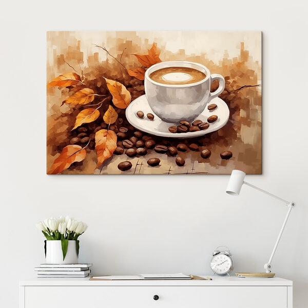 Tablouri Ceașcă de cafea și boabe pe o farfurie (SKU: s44116) Tablouri Tablouri Ceașcă de cafea și boabe pe o farfurie (SKU: s44116)