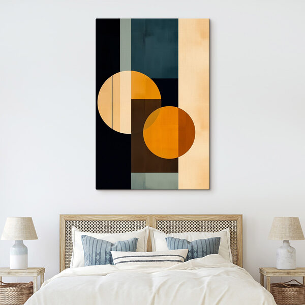 Piesă de artă colorată cu cercuri și pătrate Tablouri Piesă de artă colorată cu cercuri și pătrate