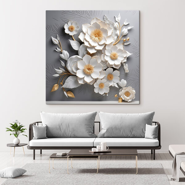 Afișaj elegant de artă florală de perete Tablouri Afișaj elegant de artă florală de perete