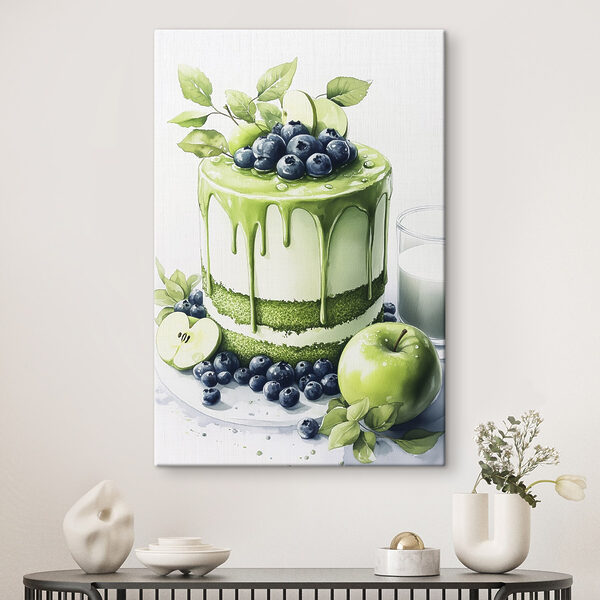 Tort cu glazură verde și mere Tablouri Tort cu glazură verde și mere