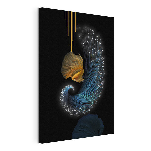 Tablou pe pânză Elegant Betta Swirls în lumina neon