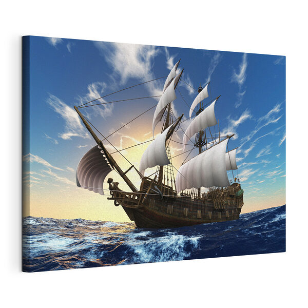 Navă cu vele pe oceanul deschis Tablou pe pânză Navă cu vele pe oceanul deschis