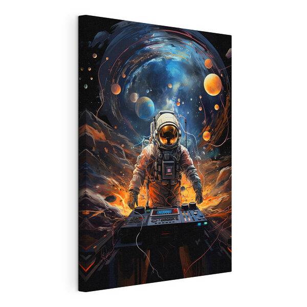 Tablou pe pânză Astronautul DJ zguduie cosmosul