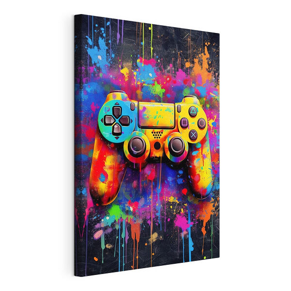 Controler colorat pentru jocuri video Tablou pe pânză Controler colorat pentru jocuri video