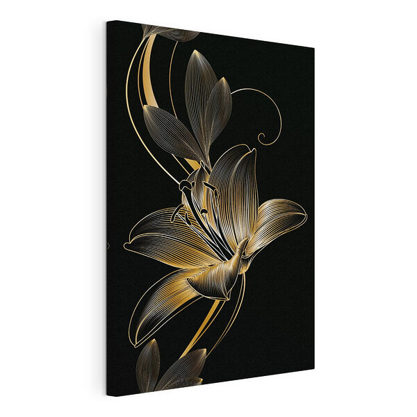 Ilustrație florală elegantă cu linii fine Tablou pe pânză Ilustrație florală elegantă cu linii fine