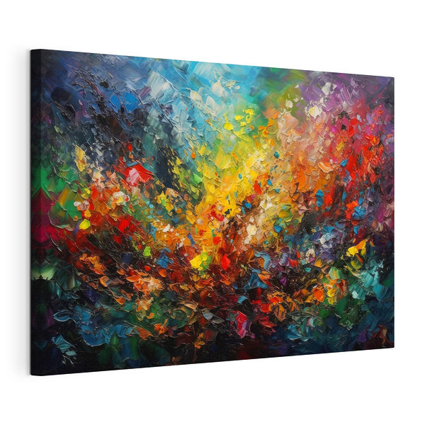 Explozie de lovituri de pensulă abstractă vibrantă Tablou pe pânză Explozie de lovituri de pensulă abstractă vibrantă