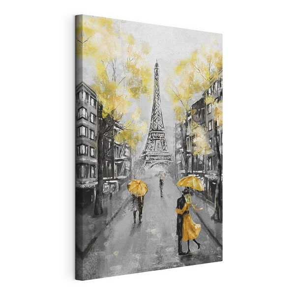 Tablou pe pânză Tablou pe pânză Străzile din Paris sub umbrele galbene (SKU: s34592)