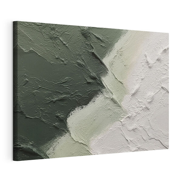 Artă abstractă texturată în alb și verde Tablou pe pânză Artă abstractă texturată în alb și verde